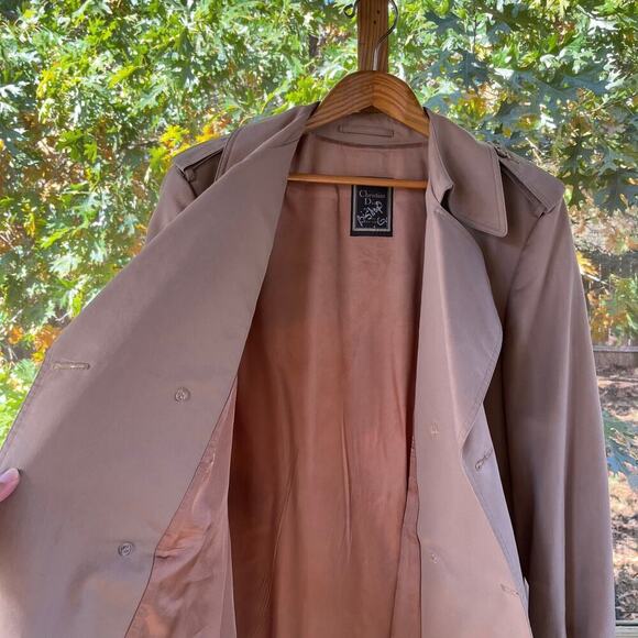 Christian Dior Men's Vintage Tan Classic Trench Coat Size 40R - Picture 3 of 12